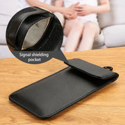 Premium Leather Faraday Phone Pouch With Copper-Fibre Lining | Signal Privacy Case