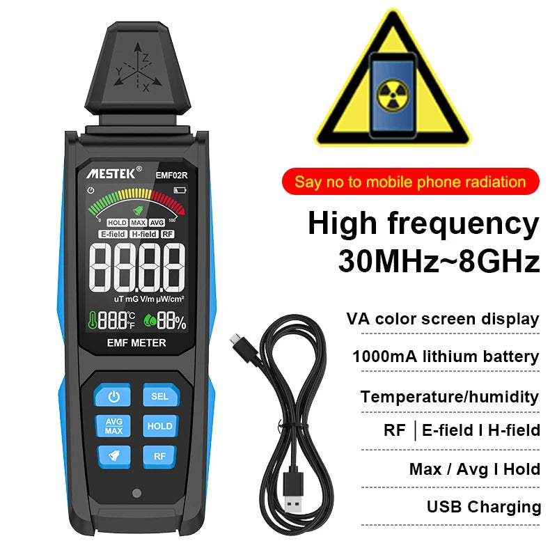 MESTEK EMF Meter | Handheld Field Measurement Device